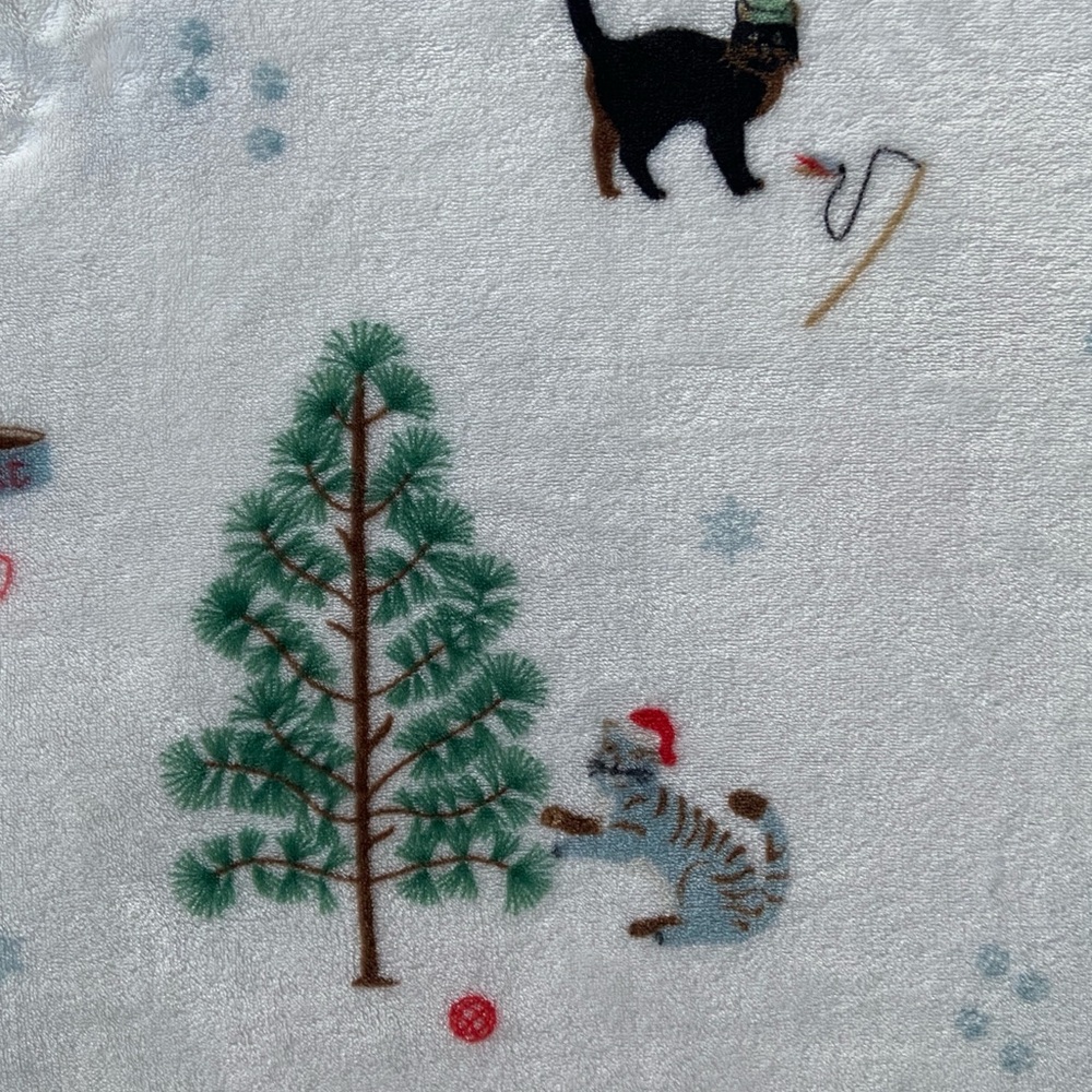 Winter Cats Printed Velvet Plush Polyester Ultra Soft Blanket Full/Queen - Picture 9 of 12